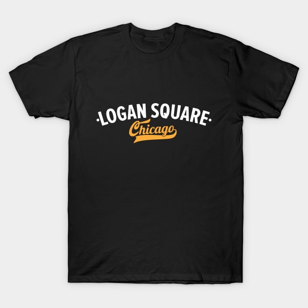 Logan Square Chicago Minimal Logo Design - Chicago Neighborhood Series T-Shirt by Boogosh